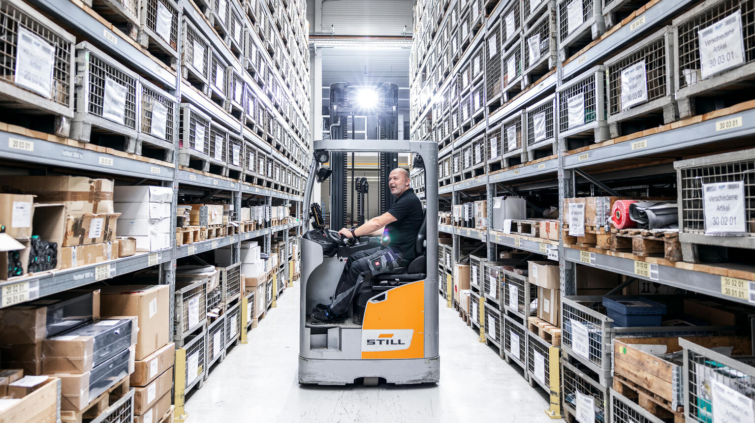Warehouse logistics with forklift