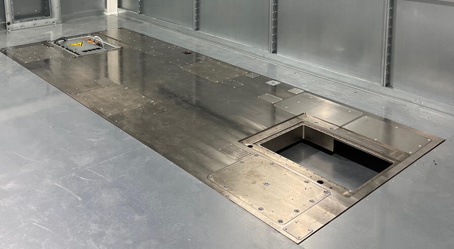 Base plate of the EMC electric motor test bench 