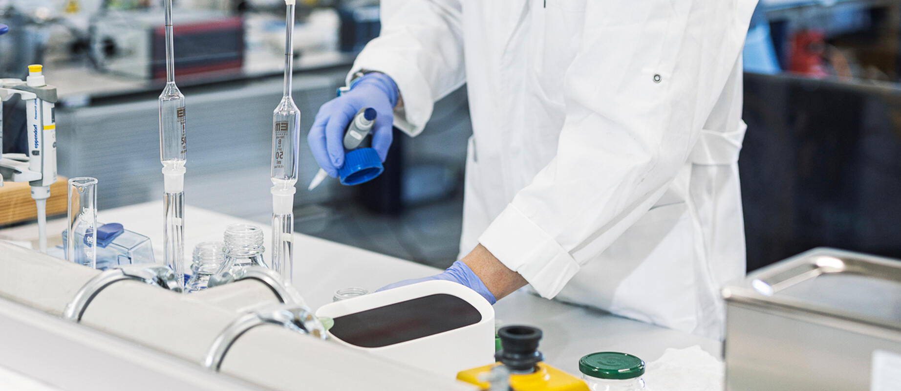 Person in the calibration laboratory