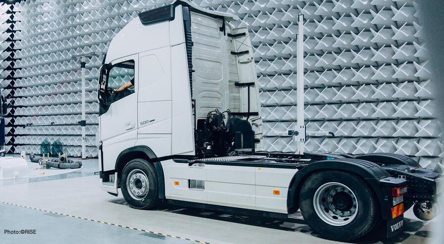 Truck in the EMC test room