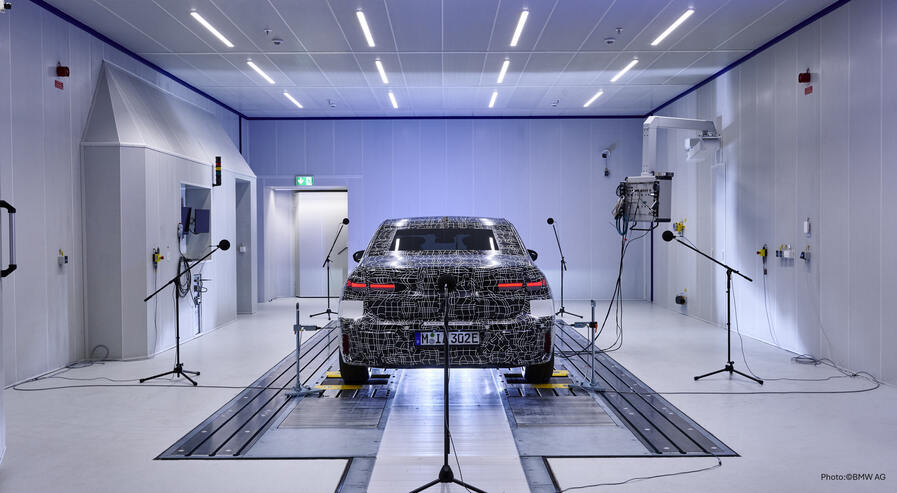 Acoustic measurement on the test bench