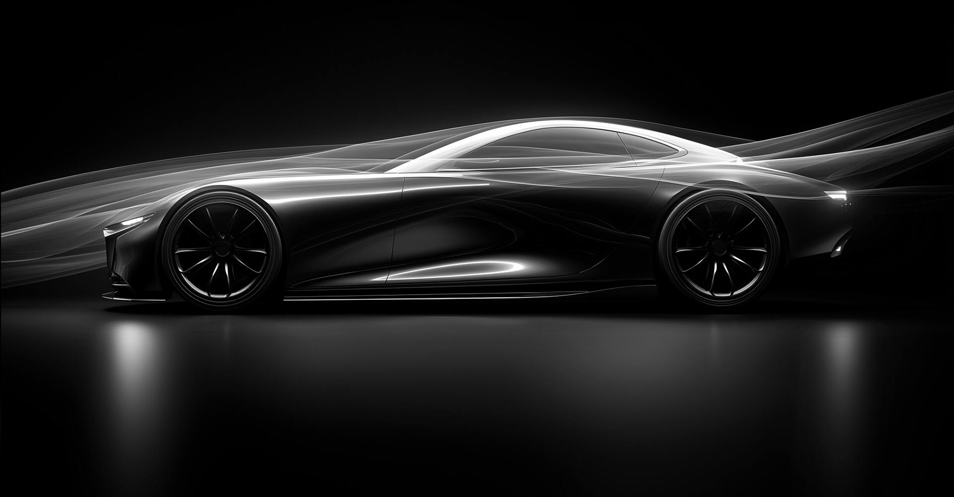 Vehicle surrounded by airflow 