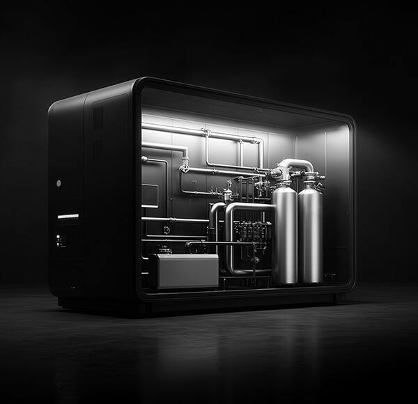 Hydrogen container with testing technology